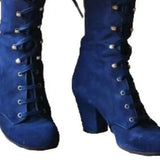 High Knight Boots Fashionable Suede With Autumn And Winter Round Head Thick Heels Wish High