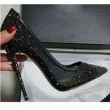 Furtado 2022 spring summer Pointed Toe Stilettos Heels woman transparent Wire side shallow pumps Sequins Wedding