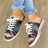 Women's Slippers In Summer, A New Style Of Slippers With Flat Soles, Flip-Flops, Casual Canvas, Color-Polished Ladies'