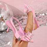 Breakj And Cool Slippers Femininity 2025 Spring And Summer New Flat Bows Fashion One-Word Water Drill