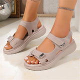 Breakj New Summer Women's Shoes Large-Size Thick-Sed Casual Sandals With Magic Stickers Women's