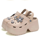 Thick Bottom Clogs Sandals Women Summer 2024 Hollow Out Chunky Platform Slippers Woman Non Slip Massage Beach Slides