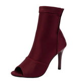 2023 New Fashionable Simple Hollowed-Out Short-Tube Jazz Dance High-Heeled Fish Mouth Cool