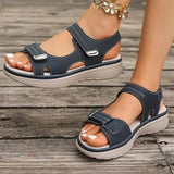 Breakj New Summer Women's Shoes Large-Size Thick-Sed Casual Sandals With Magic Stickers Women's