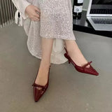 Breakj New Beautiful Bow Leather High Heel Female Thin Heel With High Heel Sandals Tips Cool Single