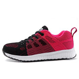 Women Fashion Outdoor Women Casual Shoes Flat Women's Sneakers Trainers Lace-up Mesh Sneakers Walking Shoes Woman