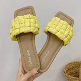 Brand New Women Weave Slippers Women Flat Open Toe Sandals Hot Fashion Design Leisure Shoes Charm Office Women Flip