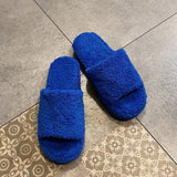 Breakj Leisure Warm Hair Slippers 2023 Autumn New Women's Slippers Home Flat Bottom Slippers