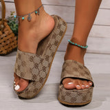 Breakj Large Size Thick Bottom Female Slippers 2024 New Plum Embroidery Pine Cake Bottom Casual Female