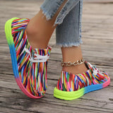 Breakj New Large-Size Lace With Color Low-Top Single Shoes Women Graffiti Slacker Canvas Flat-Soled Single