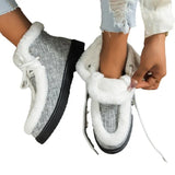 New Women With Thick Autumn And Winter Warm Cotton Shoes Large Size Wool Side Women's Cotton Shoes To Keep