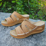 Heel Slippers Women's Shoes 2023 Spring And Summer New Fish Mouth Thick Soles Large Size Hollowed-Out Sandals Popular