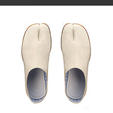 Designer Silver Tabi ninja flats women bursting pattern leather split toe moccasins shoes female pig trotters