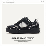Breakj Shoes Stars Street Magic Sticker Bread Shoes Shoes Trendy Shoes Low Help Small Black Shoes Couple Shoes Men's