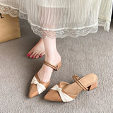 Breakj Fairy Wind Coarse Heeled Bao Head Cool Slippers Women 2025 Summer New Pointed High-Heeled Shoes With Fashion Women's