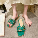 Slippers Flat Shoes Women's Home Beach Floors Luxury Slides Casual Woman Summer 2024 Sandals Girls Designer Free