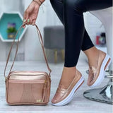 Breakj New Casual Single Shoes Pure Color Round Head Low Belt Buckle Soft Sole Work Shoes Bean