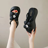Breakj Fragrant Temperament Foot Slippers 2025 Summer Long Standing Non-Slip Shoes Solid Color Loose Cake Thick Bottom Cool Slippers