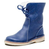Breakj Autumn And Winter New Round Head Snow Boots Plus Velvet With Flat Base Large Leisure Shoes Short