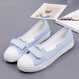 Summer New Shallow Mouth Low Help Canvas Shoes Flat Korean Version of Small White Shoes Female Multi-color