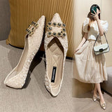 Breakj Shoes Women 2023 Spring And Autumn New Soft-Soled Tip Flat-Soled Single Shoes Net Red Shallow Evening Wind Gentle