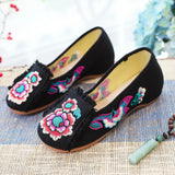 Breakj Embroidered Single Shoes Cloth Shoes Oxford Soft Sole Walk Casual Dance Shoes Square Dance