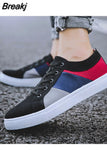 Men Canvas Slippers Male Loafers Casual Flat Canvas Black Spring Summer Plus Size 45