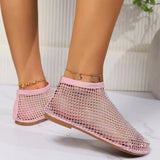 Breakj Summer New Round Head Sandals With Short Boots Summer Sexy Flat-Bottomed Hollow Sandals