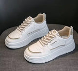 Breakj Breathable Thick-Bottomed Small White Shoes 2025 New Student Leisure Sports Board Shoes Bump Color Tie Women's
