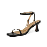 women's Sandals high Heeled Stiletto heel Shoes for 2023 Luxury Brand Copy Sexy Dance Party Square Toe gold elegant medium