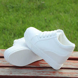 Breakj Height Small White Shoes Women 2023 New Korean Version Of Casual Fashion Breathable Student Sports Loose Bottom Thick Bottom Street