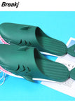 Summer New 2023 Men Women Slipper Interesting Shark Funny Slipper Men Women At Home Soft Sole Slipper beach flip
