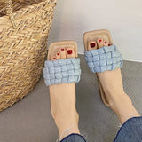 Brand New Women Weave Slippers Women Flat Open Toe Sandals Hot Fashion Design Leisure Shoes Charm Office Women Flip