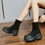 Breakj New Elastic Socks Boots Boots Fashion Boots Women's Shoes Platform Leisure Middle-Aged Mother Martin
