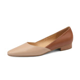 Breakj Niche Design!New Minimalist Square Head Flat Heel Single Shoes Women's Light-Mouthed Grandmother