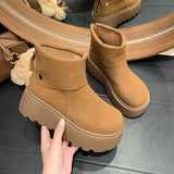 Breakj And Winter 2025 New Thick-Bottomed Martin Boots Women's Cake And Round Head After The Zippered Boun Short