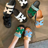 Breakj Uncle Drags Women Thick Bottom H Slippers 2025 New Magic Sticky Large-Size Fashion Women's