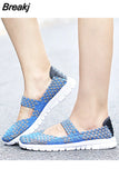 Shoes Plus Size Women 2023 Fashion Elastic Band Weave Shoes Women Comfort Flat Shoes Women Casual Loafers Zapatos De