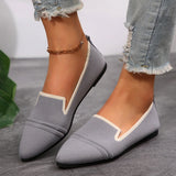 Breakj Summer New Pointed Single Shoes Women Low Help Fabric Shallow One-Legged Flat Heel Low-Heel Large Women's