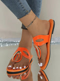 Breakj Summer New Large Size Women's Shoe Cover Metal Buckle Roman Fashion Cool Slippers Women