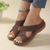 Breakj New Large-Size Slippers Retro Car Line Anti-Slip Round Slope And Comfortable Word Cool Slippers