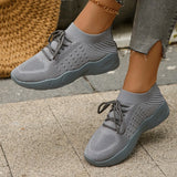 Breathable Knitted Sports Shoes for Women 2024 Spring New Plus Size Low Cut Flat Casual Shoes Woman Light