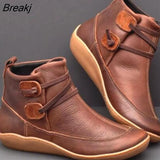 New Women Natrual Leather Casual Ankle Boots Comfortable Quality Soft Handmade Flat Shoe Blue Black Work Boots