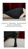 2022 Womens Pointed The Knee Boots Cut Out Rhinestones Square Circle Buckle High Heel Shoes Real Leather Black High