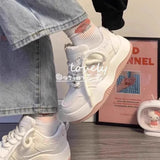 Breakj New Thick-Bottomed Plus Velvet Shoes Spring And Autumn Small White Shoes Women Casual Shoes Female Students Warm Cotton