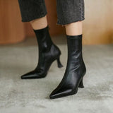 New High-Heeled Boots Korean Version Of Online Celebrities Thin Boots Tipped OL Commuter And Ankle Short Women's