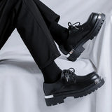 Breakj Casual Leather Shoes Trend Teen Platform Fall 2023 New Versatile Men's Working Shoes