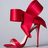 Summer New Super-Large Bow With High-Heeled Lady's Sandals Sold Directly To The
