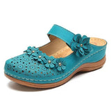 Breakj Burst Summer Cave Shoes Women Retro Comfortable Slope With Slippers Round Head Soft Leisure Flowers Women Cool