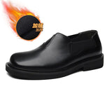Breakj Head Leather Shoes Male British Wind Elastic Belt Lazy Man One Foot Pedal Big Head Leisure Business Small Leather Shoes